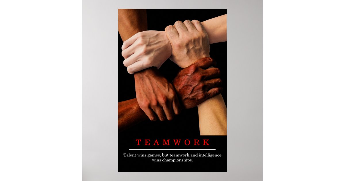 Teamwork Motivational Inspirational Quote Poster | Zazzle.com