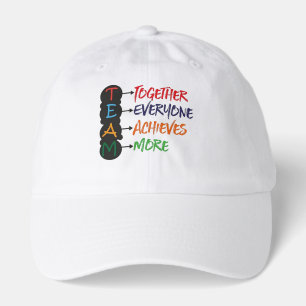 teamwork motivational quote hat