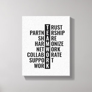 Teamwork Quote for Office and Home   Inspirational Canvas Print