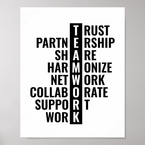 Teamwork Quote for Office and Home  Inspirational Poster