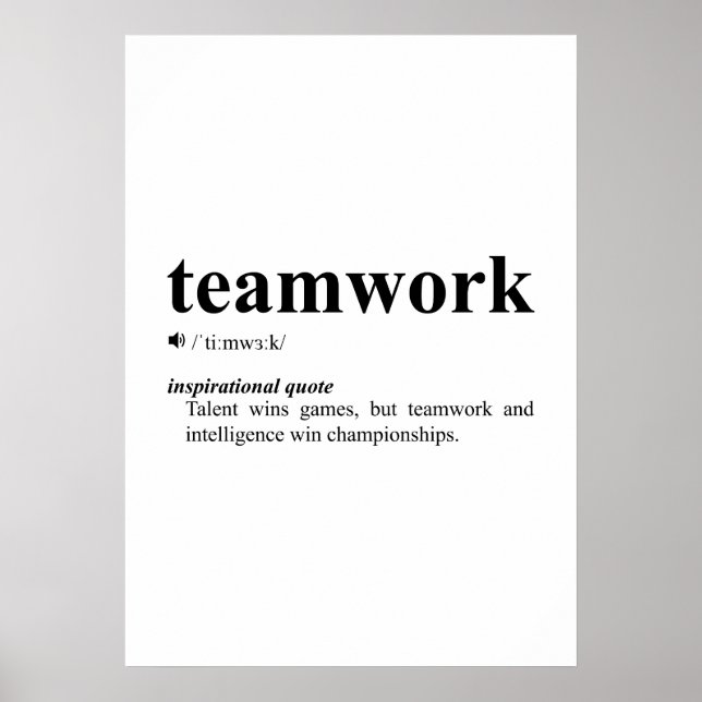 Teamwork Quote | Inspirational Motivation Framed Art (Front)