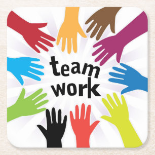 TeamWork Square Paper Coaster