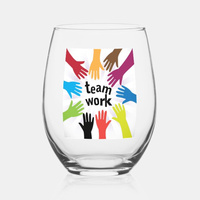 TeamWork Stemless Wine Glass (Front)
