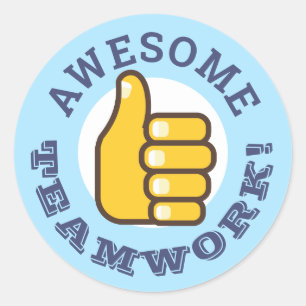 Teamwork thumbs up employee recognition stickers
