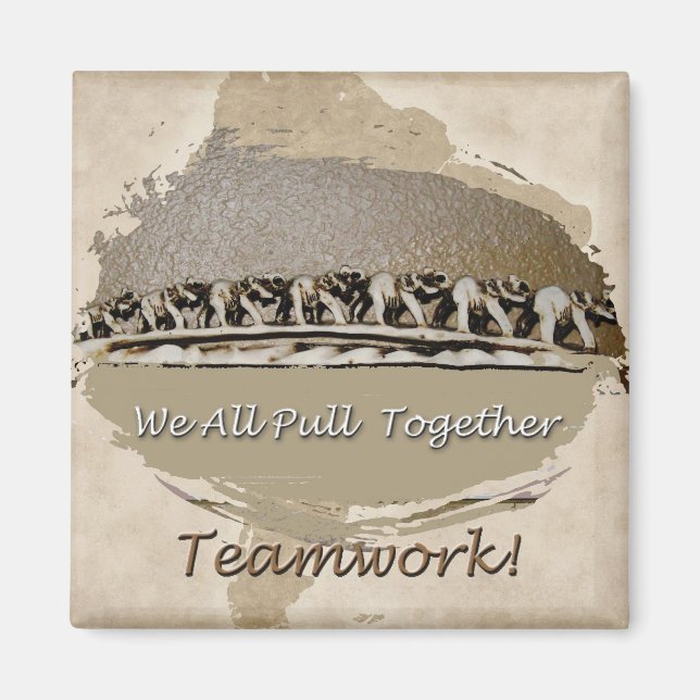 Teamwork White Elephants Magnet (Front)
