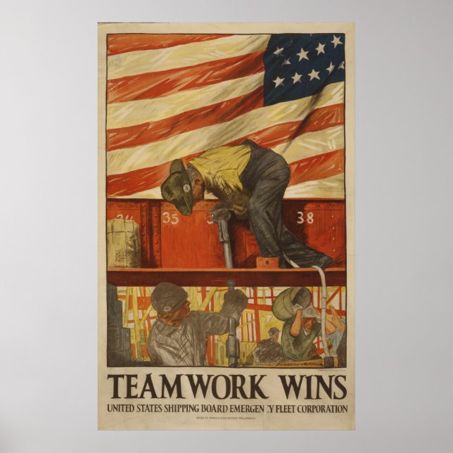Teamwork Wins Poster (Front)