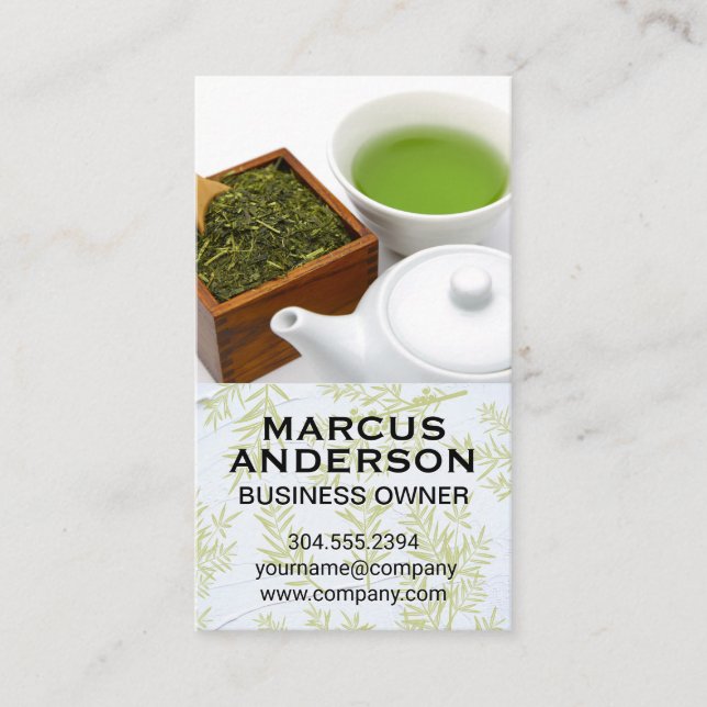 Teapot and Cup | Green Tea Business Card (Front)