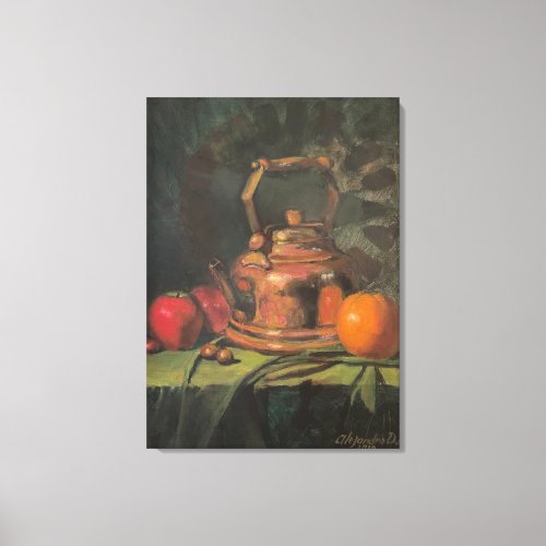 Teapot and Fruits Canvas Print