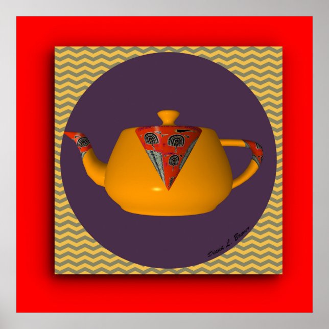 Teapot Art Kitchen Restaurant Cafe Tea Time  Poster (Front)