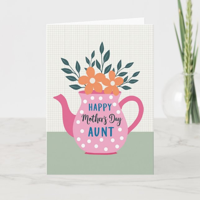Teapot Aunt Mothers Day Card (Front)