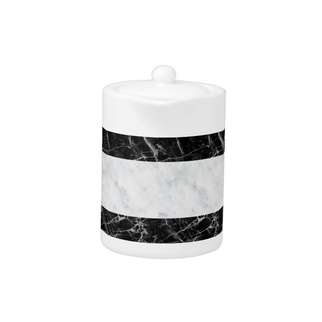 Teapot Black & White Marble (Front)