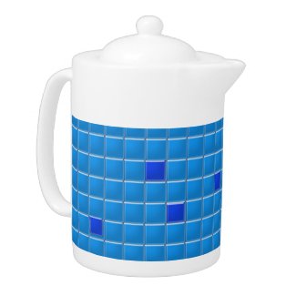 Teapot - Blue Square Mosaic