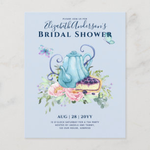 Teapot Bridal Shower Teatime Afternoon Tea Invites Flyer