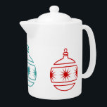 Teapot - Christmas Ornaments<br><div class="desc">Three round Christmas tree decorations with stars in a central band. Individual ornaments may have the color changed by clicking "Customize" button and selecting the "o" text to change then use the "color picker" (black square in the font line). ***Part of coordinated set - BKM2a.</div>