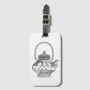 Teapot Doodle Luggage Tag