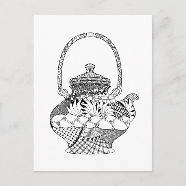 Teapot Doodle Postcard (Front)