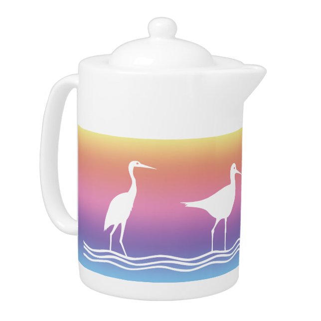 Teapot - Egrets at Twilight (Left)
