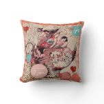 Teapot Fantasy Grunge Pillow