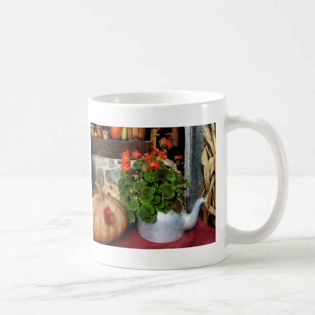 Teapot Filled With Geraniums Coffee Mug (Right)