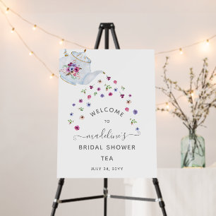 Teapot Floral Bridal Shower Tea Party Welcome Foam Board
