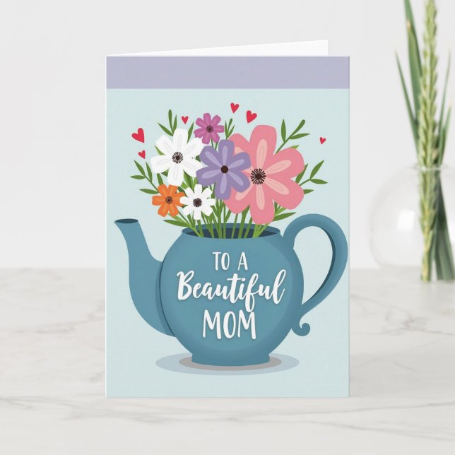 Teapot Floral Mothers Day Card (Front)
