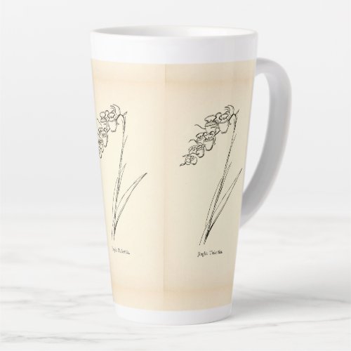 Teapot flower plant vintage illustration whimsical latte mug