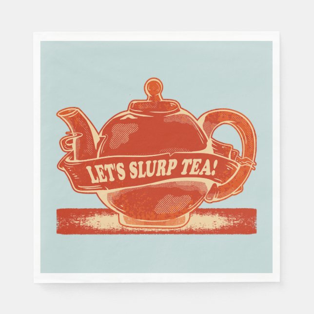 Teapot Funny Drinking Tea Napkins (Front)
