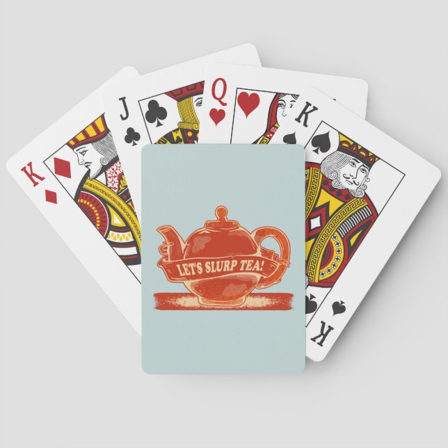 Teapot Funny Drinking Tea Poker Cards (Back)