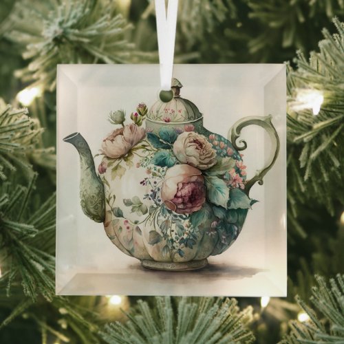 Teapot Glass Ornament