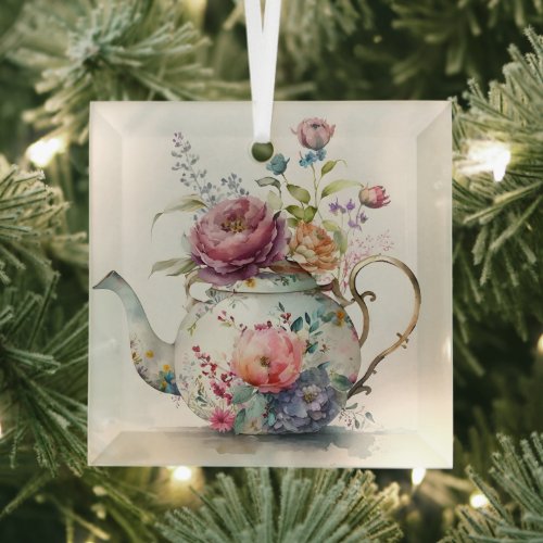 Teapot Glass Ornament