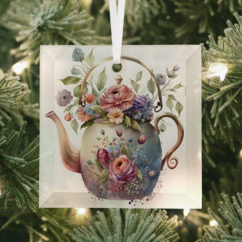 Teapot Glass Ornament