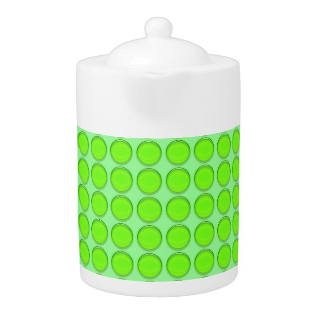 Teapot - Green Dots on Green Background (Front)