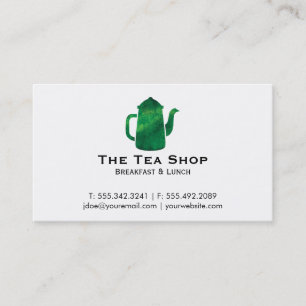 Teapot Green Texture Business Card
