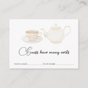 Teapot - How many corks bridal game Enclosure Card