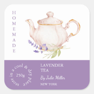Teapot Lavender Tea Label
