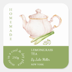 Teapot Lemongrass Tea Label