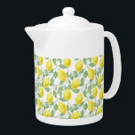 Teapot-Lemons Teapot<br><div class="desc">This Teapot is shown in white with a lovely lemons print.
Medium size shown.
Customize this item or buy as is.</div>