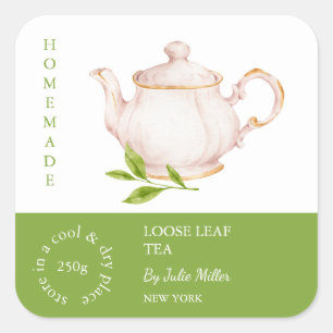 Teapot Loose Leaf Tea Label