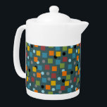 Teapot - Mid-Century Modern 1.3 Seamless<br><div class="desc">Mid-Century Modern 1.3 seamless pattern design inspired by our Mid-Century Modern 1.3 illustration (see collections for more options) on a teal background. This retro pattern will look great on all your midmod home decor products, and would be a great gift for those who love the kitchy 1950's and 1960's midcentury...</div>