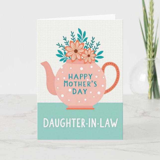 Teapot Mothers Day Graphic Card (Front)