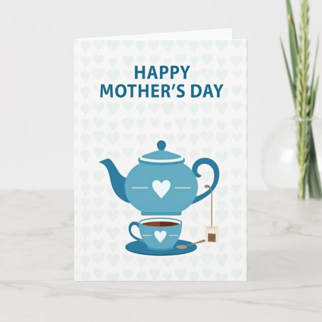 Teapot Mothers Day Heart Card (Front)