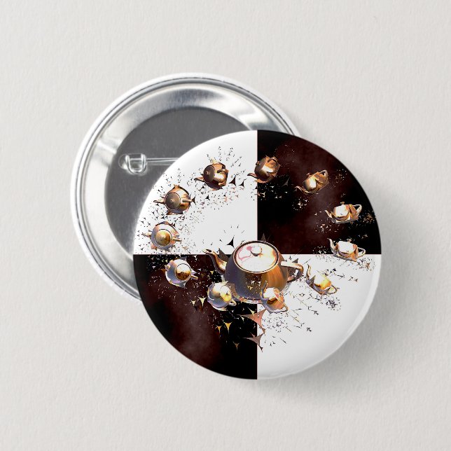 Teapot Party Pinback Button (Front & Back)