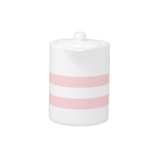 Teapot Pastel Baby Pink & White Stripe