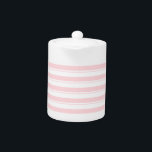 Teapot Pastel Baby Pink & White Stripe<br><div class="desc">Teapot Something for everyone offers customized personalized teapot especially for you. While you are here already you may want to view other related bathroom items such as, t-shirts, shower curtain liners, soap dispensers, bath mats, bath sets, colorful children’s shower curtains, bath scales, man cave shower curtains, bathroom accessories, soap dish...</div>