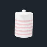 Teapot Pastel Baby Pink & White Stripe<br><div class="desc">Teapot Something for everyone offers customized personalized teapot especially for you. While you are here already you may want to view other related bathroom items such as, t-shirts, shower curtain liners, soap dispensers, bath mats, bath sets, colorful children’s shower curtains, bath scales, man cave shower curtains, bathroom accessories, soap dish...</div>