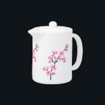Teapot Pink White Asian Blossom Flowers Small<br><div class="desc">Teapot Pink White Asian Blossom flowers floral Tea Coffee Small Zizzago</div>