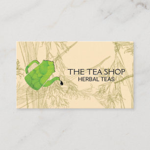 Teapot Pour   Herbal Plants Mini Business Card