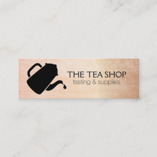 Teapot Pour Metallic Texture Mini Business Card