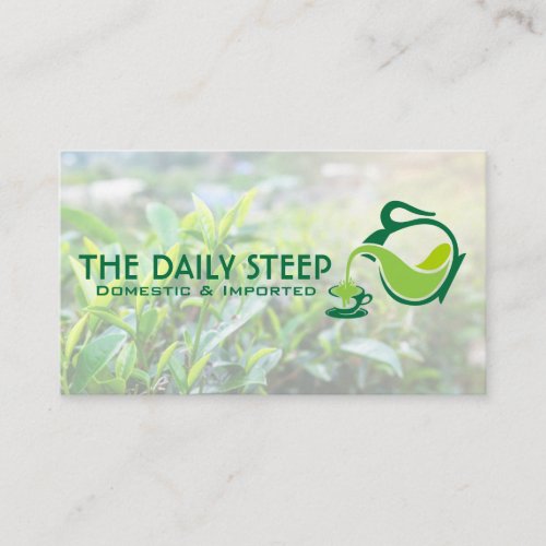 Teapot Pouring Green Tea Business Card