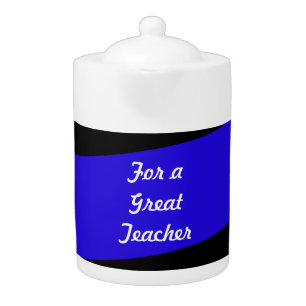 Teapot, Royal Blue and Black, Teacher Appreciation Teapot